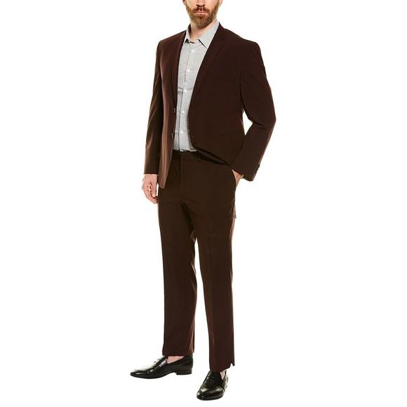 Perry Ellis Mens  2Pc Very Slim Fit Suit, Red - Picture 2 of 5